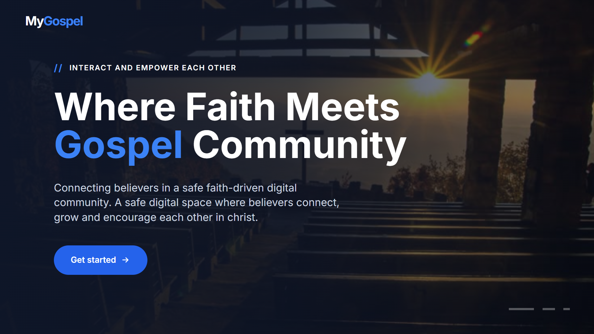MyGospel landing page screenshot